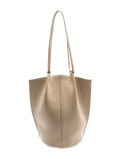 Pre-owned Sézane Leather Bucket Bag In Neutrals