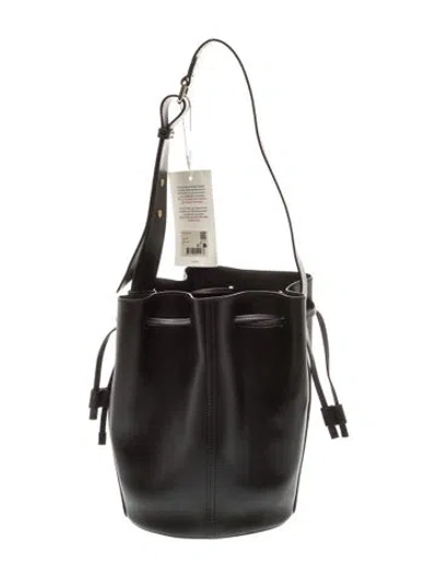 Pre-owned Sézane Leather Bucket Bag W/ Tags In Black