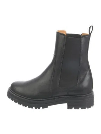 Pre-owned Sézane Leather Chelsea Boots In Black
