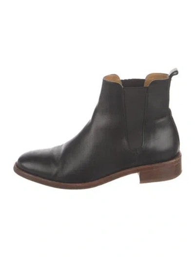 Pre-owned Sézane Leather Chelsea Boots In Black