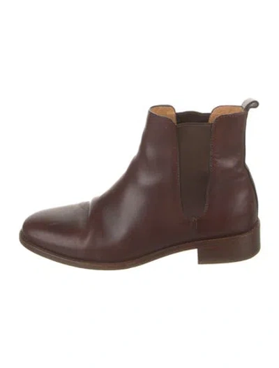 Pre-owned Sézane Leather Chelsea Boots In Brown