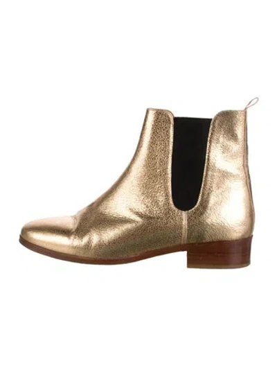 Pre-owned Sézane Leather Chelsea Boots In Gold