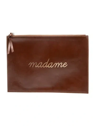 Pre-owned Sézane Leather Clutch In Brown