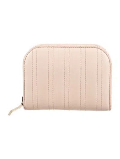 Pre-owned Sézane Leather Coin Pouch In Neutral