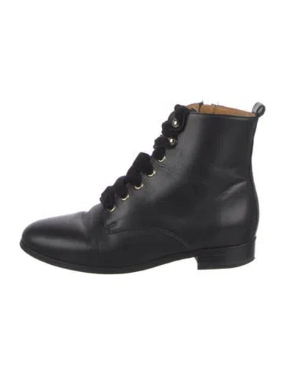 Pre-owned Sézane Leather Combat Boots In Black