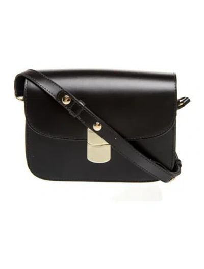 Pre-owned Sézane Leather Crossbody Bag In Black
