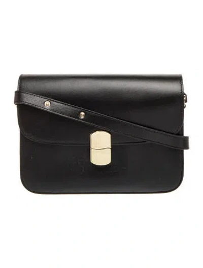 Pre-owned Sézane Leather Crossbody Bag In Black