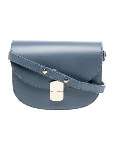 Pre-owned Sézane Leather Crossbody Bag In Blue