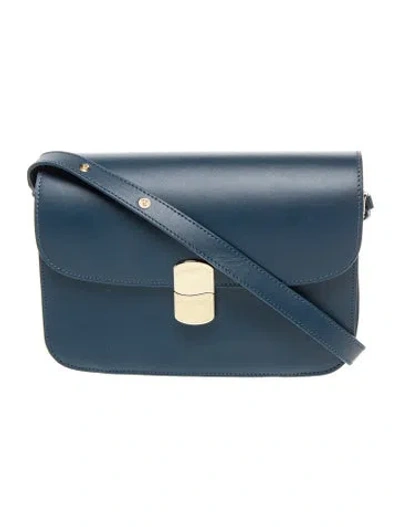 Pre-owned Sézane Leather Crossbody Bag In Blue
