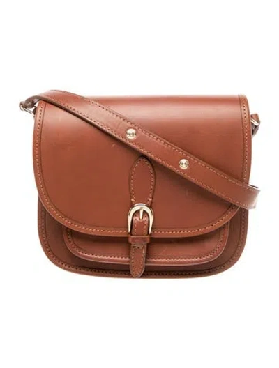 Pre-owned Sézane Leather Crossbody Bag In Brown
