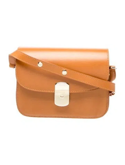 Pre-owned Sézane Leather Crossbody Bag In Brown