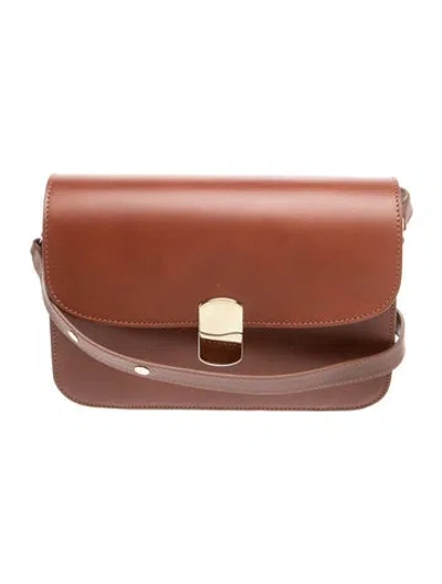 Pre-owned Sézane Leather Crossbody Bag In Brown