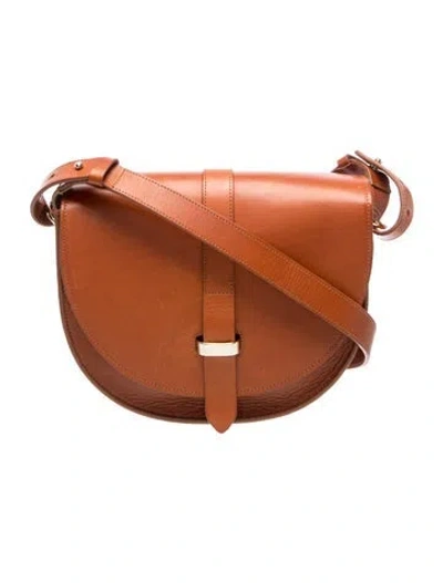 Pre-owned Sézane Leather Crossbody Bag In Brown