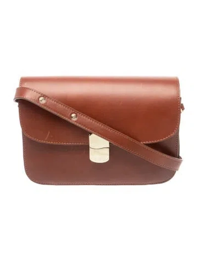 Pre-owned Sézane Leather Crossbody Bag In Brown