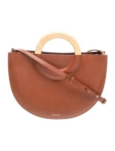 Pre-owned Sézane Leather Crossbody Bag In Brown