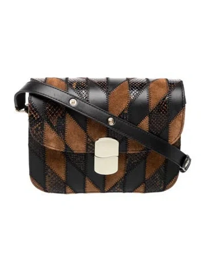 Pre-owned Sézane Leather Crossbody Bag In Brown