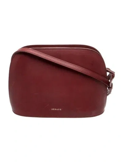 Pre-owned Sézane Leather Crossbody Bag In Burgundy