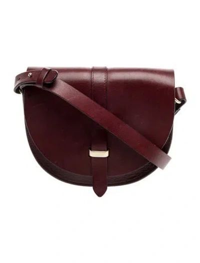 Pre-owned Sézane Leather Crossbody Bag In Burgundy