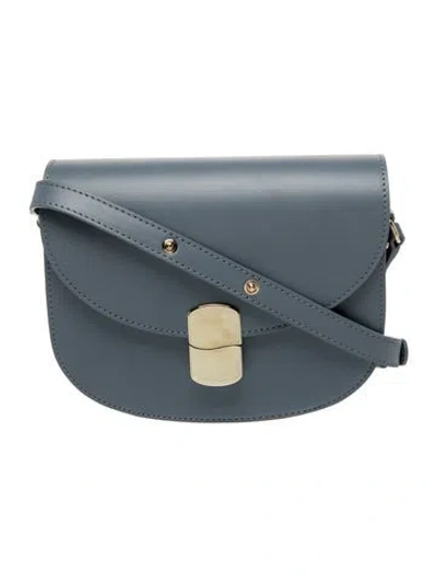 Pre-owned Sézane Leather Crossbody Bag In Gray