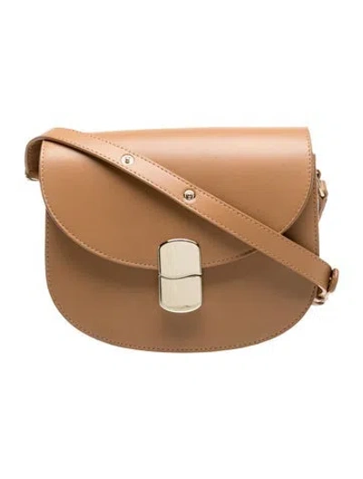 Pre-owned Sézane Leather Crossbody Bag In Neutrals
