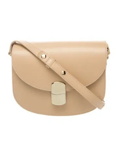 Pre-owned Sézane Leather Crossbody Bag In Neutrals