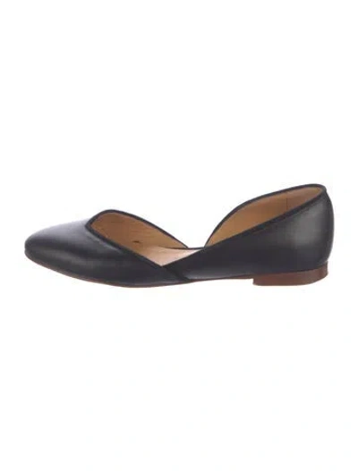 Pre-owned Sézane Leather D'orsay Flats In Blue