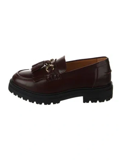 Pre-owned Sézane Leather Dress Loafers In Brown