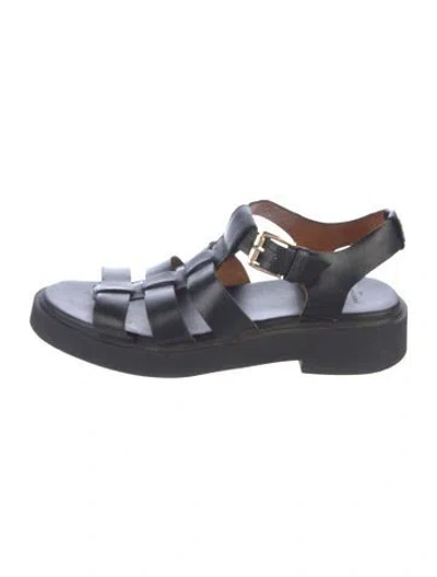 Pre-owned Sézane Leather Gladiator Sandals In Blue