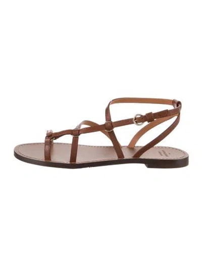 Pre-owned Sézane Leather Gladiator Sandals In Brown