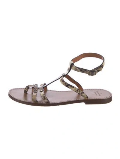 Pre-owned Sézane Leather Gladiator Sandals In Multi