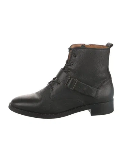 Pre-owned Sézane Leather Lace-up Boots In Black