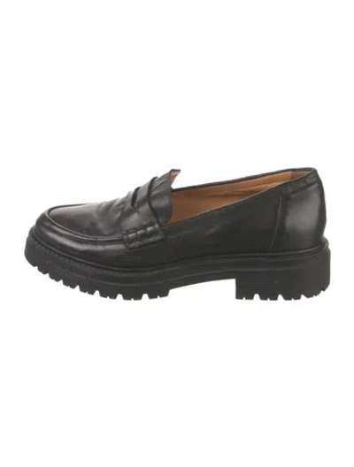 Pre-owned Sézane Leather Loafers In Black