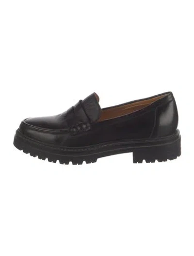 Pre-owned Sézane Leather Loafers In Black