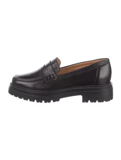 Pre-owned Sézane Leather Loafers In Black