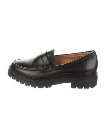 Pre-owned Sézane Leather Loafers In Black