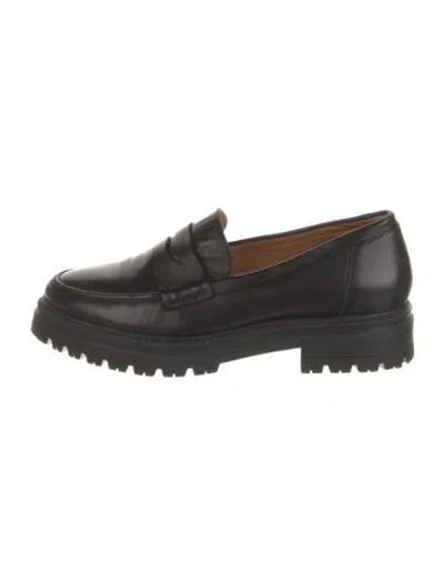 Pre-owned Sézane Leather Loafers In Black