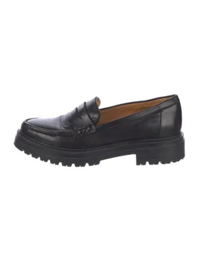 Pre-owned Sézane Leather Loafers In Blue