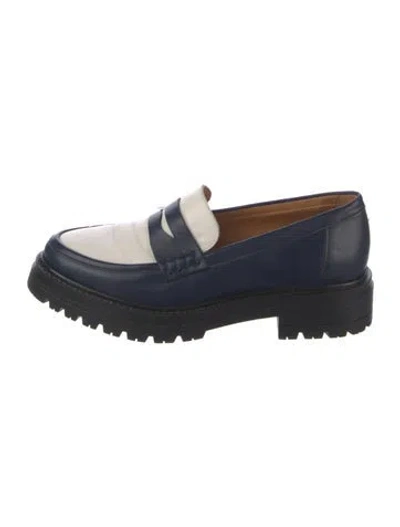 Pre-owned Sézane Leather Loafers In Blue