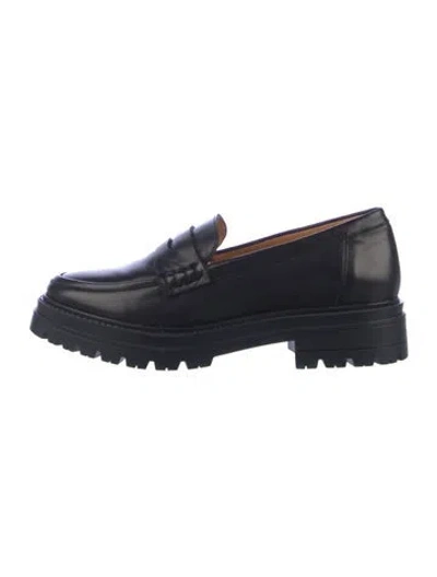 Pre-owned Sézane Leather Loafers In Blue