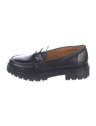 Pre-owned Sézane Leather Loafers In Blue