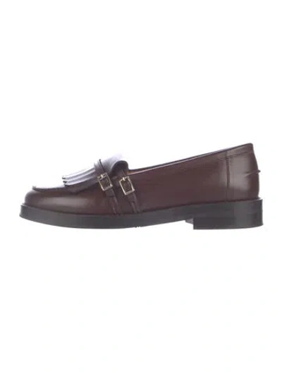 Pre-owned Sézane Leather Loafers In Brown