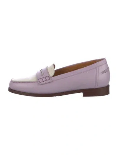 Pre-owned Sézane Leather Loafers In Purple