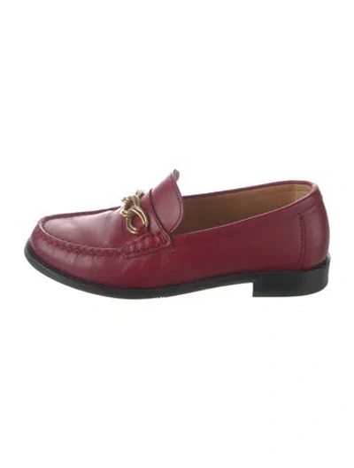 Pre-owned Sézane Leather Loafers In Red