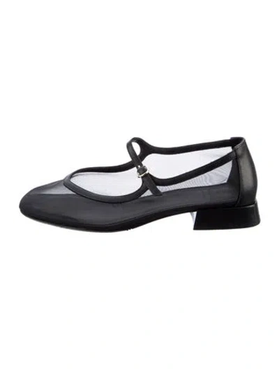 Pre-owned Sézane Leather Mary Jane Flats In Black