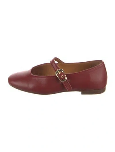 Pre-owned Sézane Leather Mary Jane Flats In Red