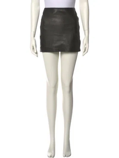 Pre-owned Sézane Leather Mini Skirt In Black