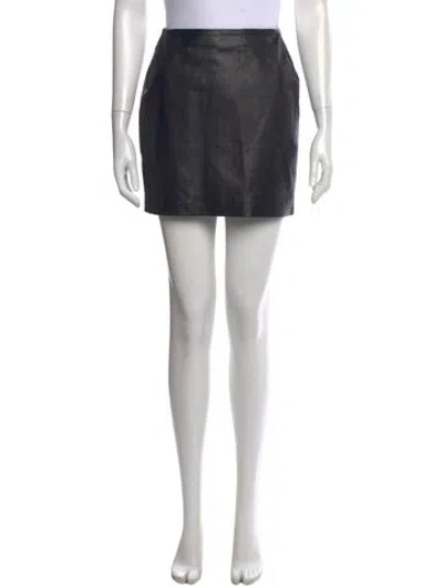 Pre-owned Sézane Leather Mini Skirt In Black