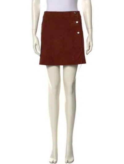 Pre-owned Sézane Leather Mini Skirt In Brown