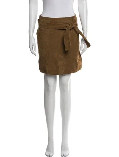 Pre-owned Sézane Leather Mini Skirt In Brown