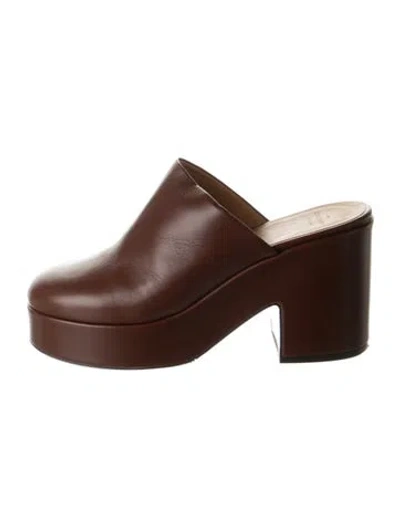 Pre-owned Sézane Leather Mules In Brown